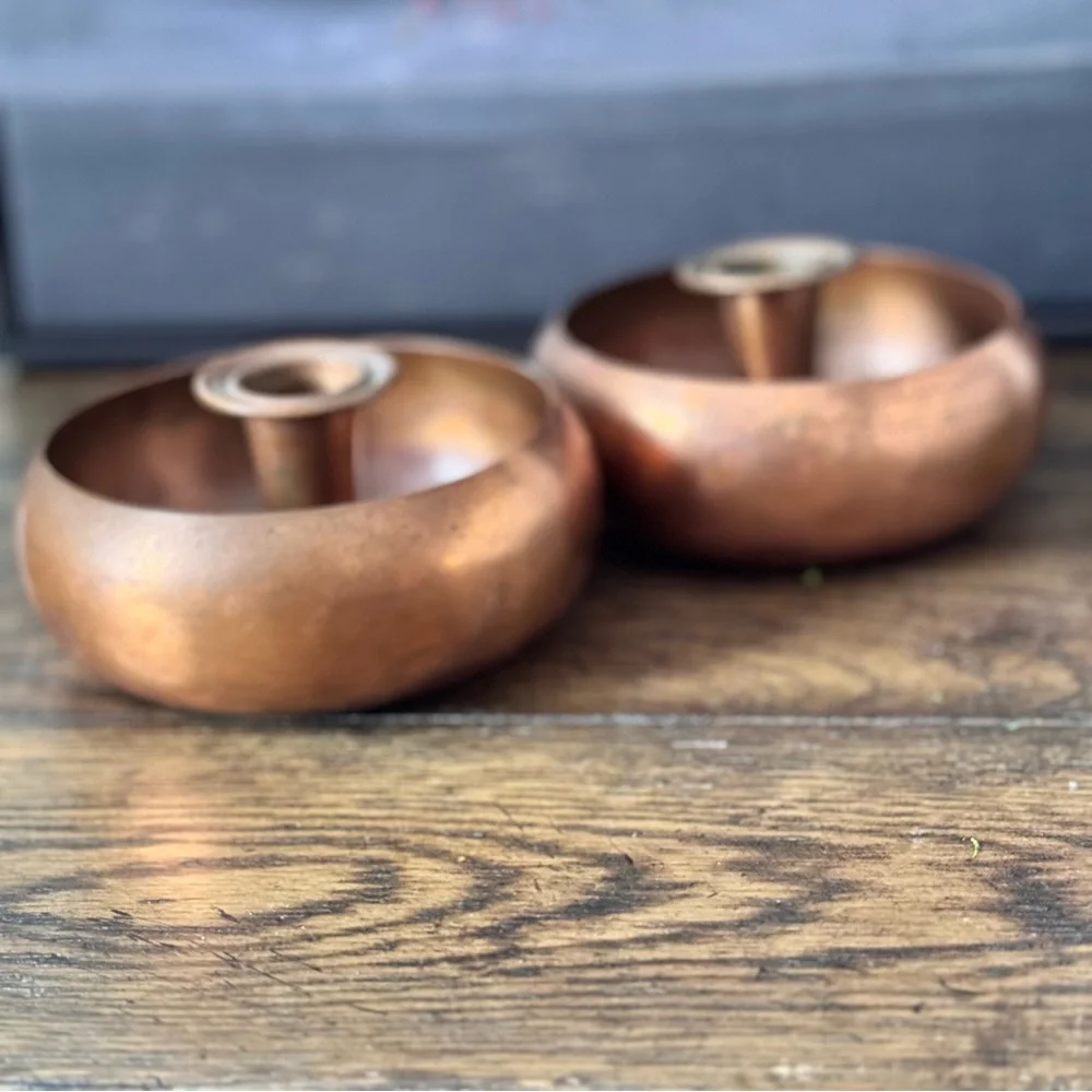 Vintage 2/ Coppercraft Copper Candlesticks Holder - Mid Century